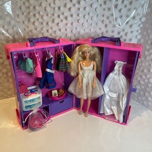 VINTAGE 1991 Mattel BARBIE 💃👠DELUXE DOLL Storage Trunk